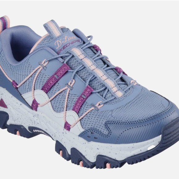 Skechers Women's Size 9 D'Lites Hiker Hillock Slate/Pink Athletic Sneaker - Picture 1 of 9